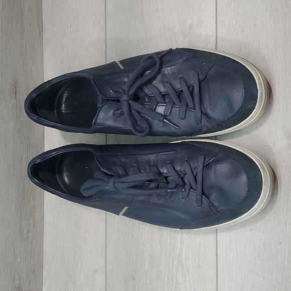 Ecco Mens Leather Loafer Sneakers Danish Design Shoes sz 47/13 - Picture 3 of 13